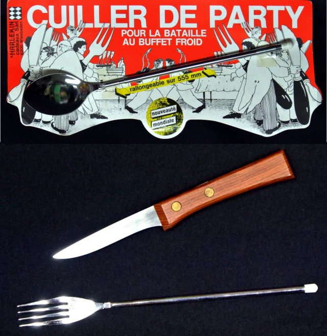 Couteau à grillade et fourchette & Cuillère télescopique 50 cm