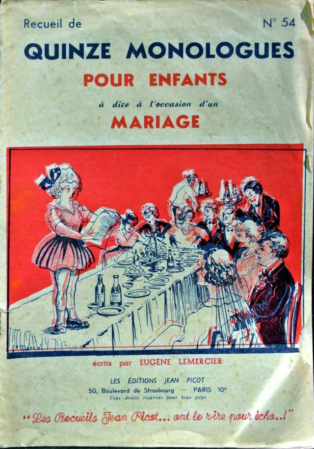 Livret 15 Monologues pour enfants à dire au mariage