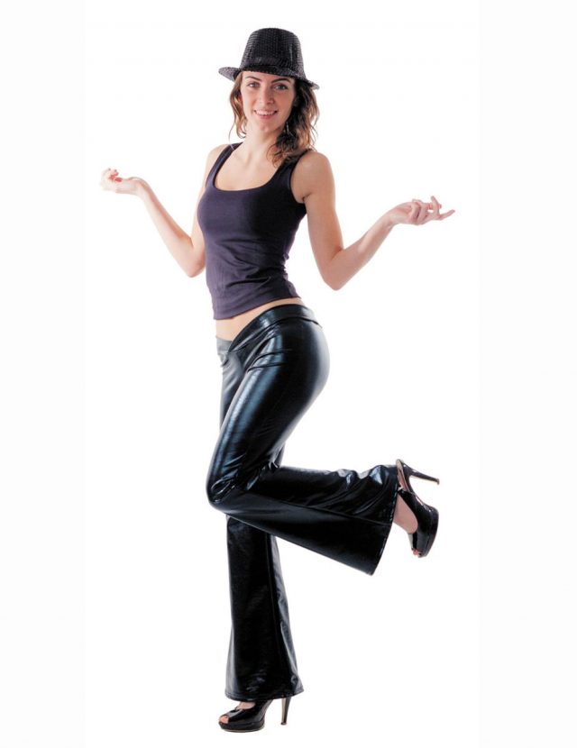 Pantalon disco noir femme