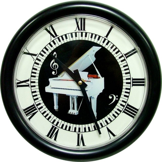 Horloge Piano blanc Ø 250 mm